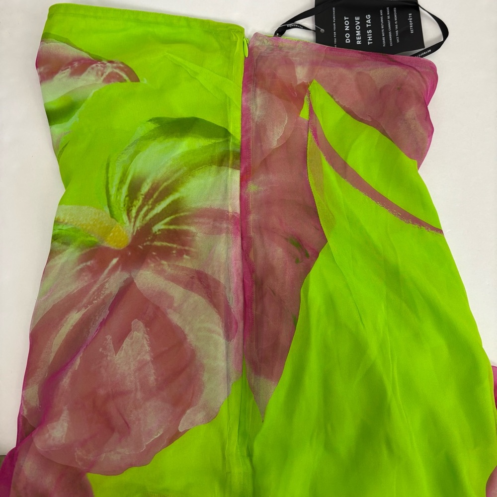 Retrofete Marisol Strapless Dress in Lime Anthurium Size S - Picture 6 of 13